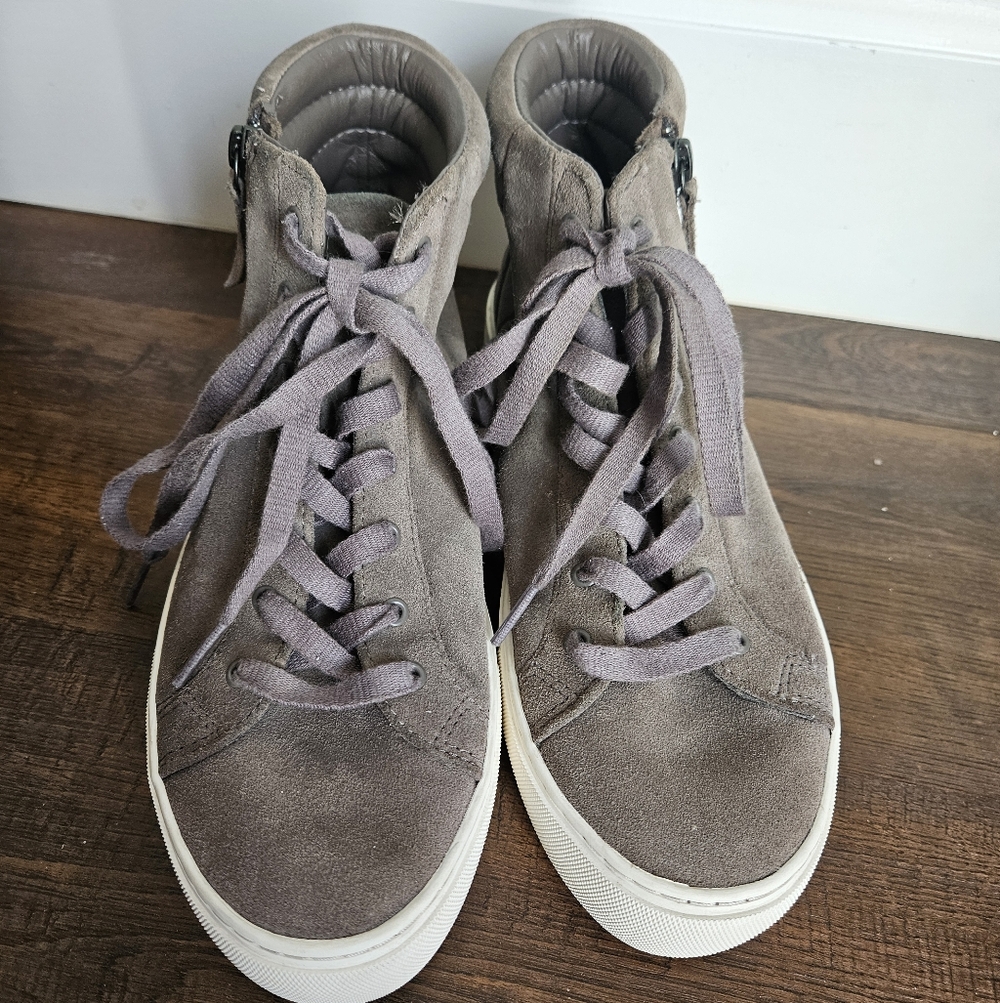 Ugg Gray Suede High-Top Sneakers